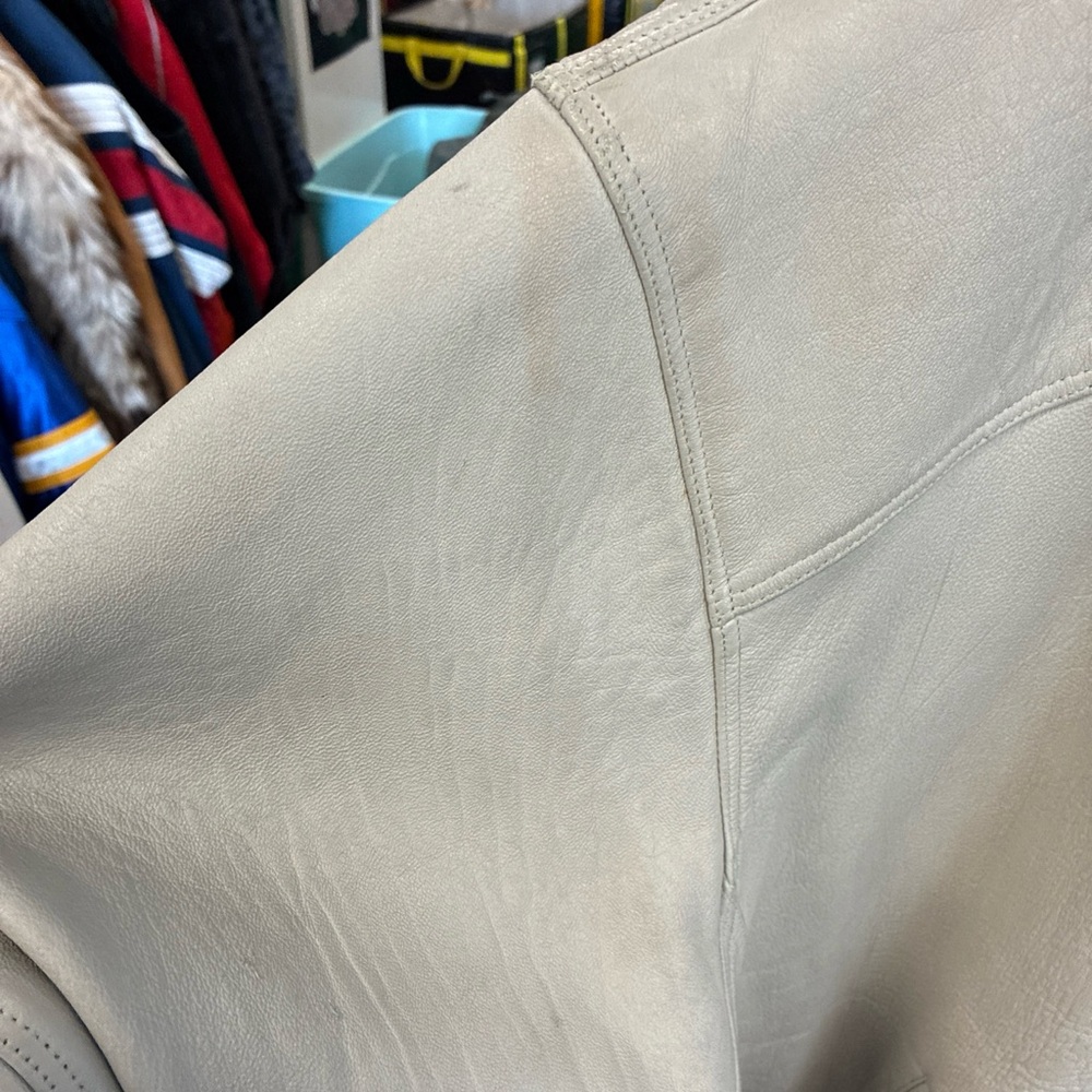 Vintage Pelle Pelle Men's Leather Jacket Size 50 Pre Owned Used Rare Cream Ivory - Picture 15 of 15